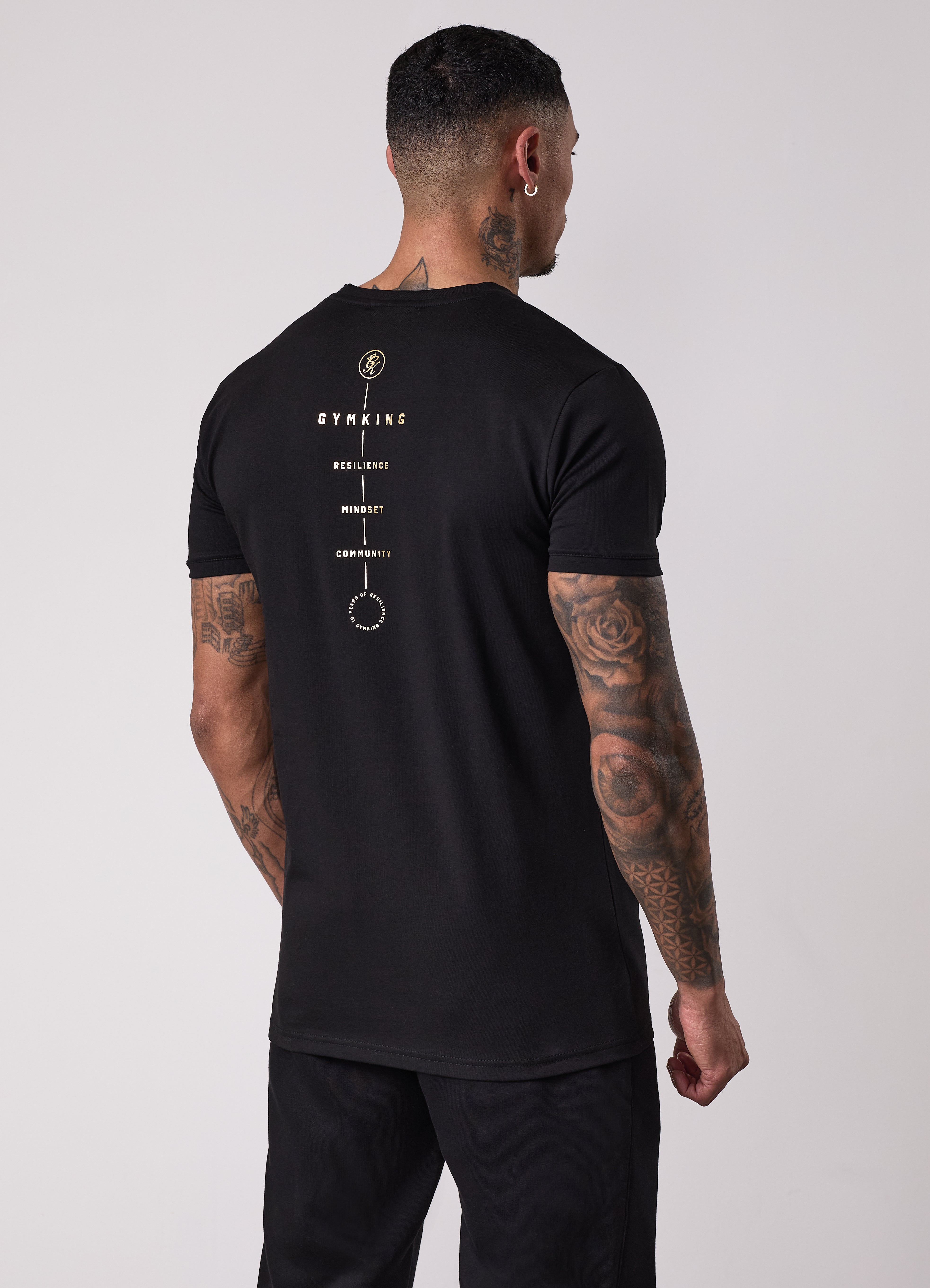 Gym King 10 Year Anniversary Tee - Black/Gold
