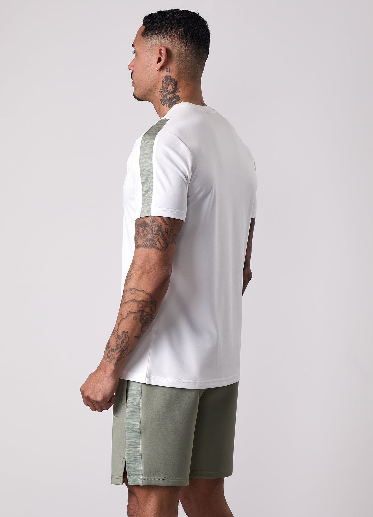 Gym King Core Plus Poly 2.0 Tee - White/Soft Khaki