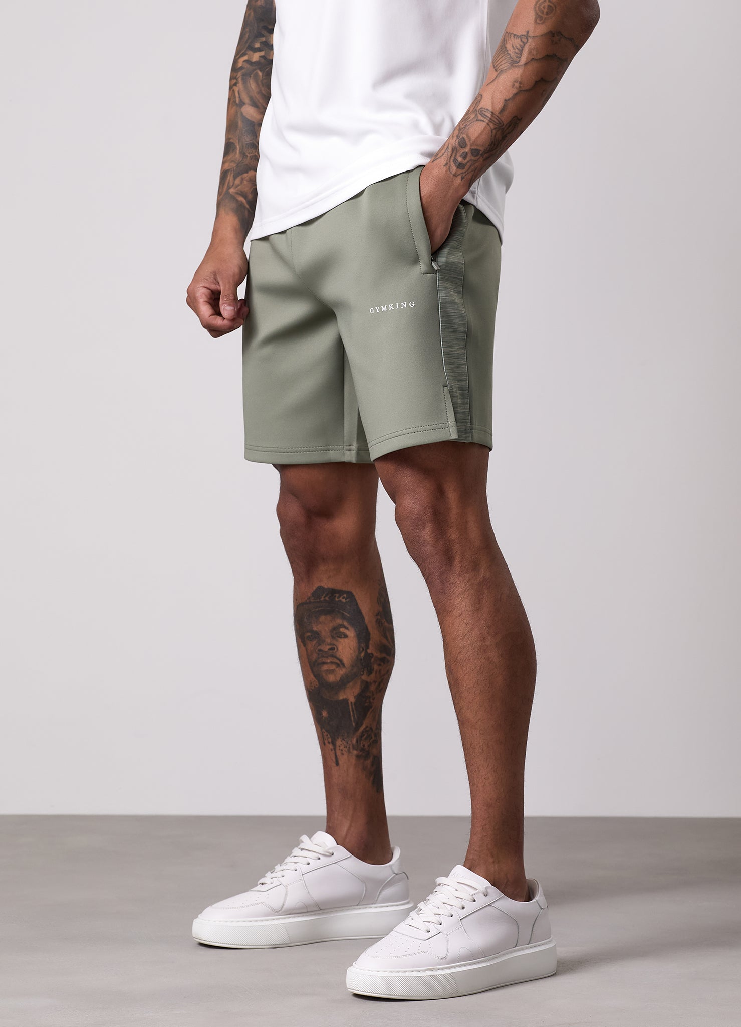 Gym King Core Plus Poly 2.0 Short - Soft Khaki