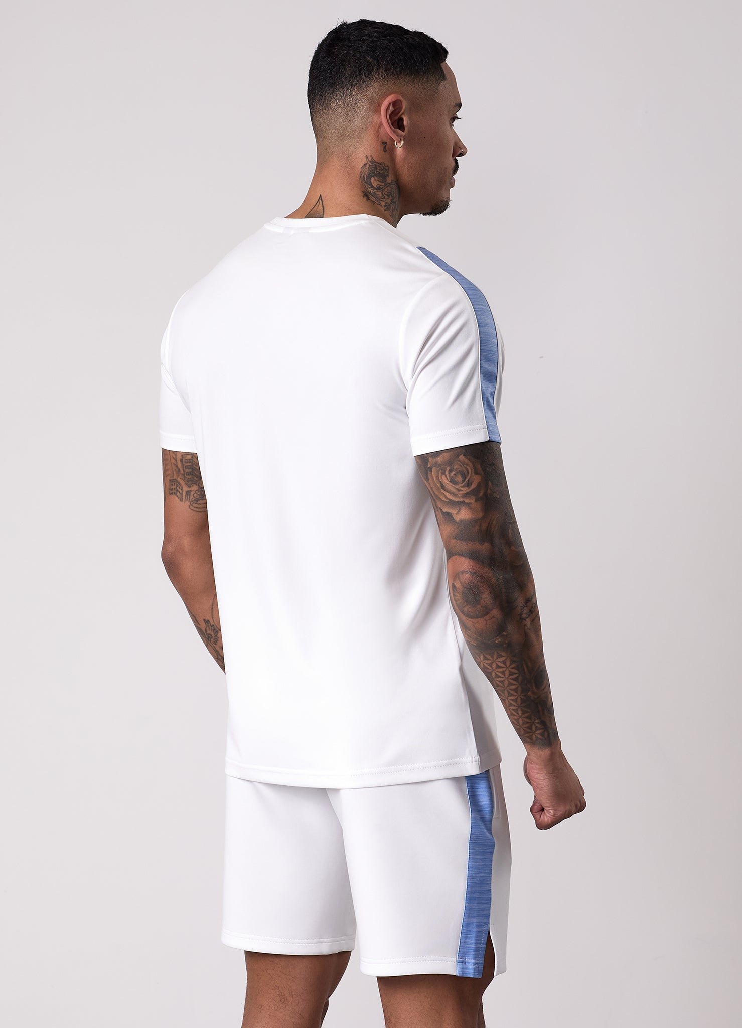 Gym King Core Plus Poly 2.0 Tee - White/Provence Blue