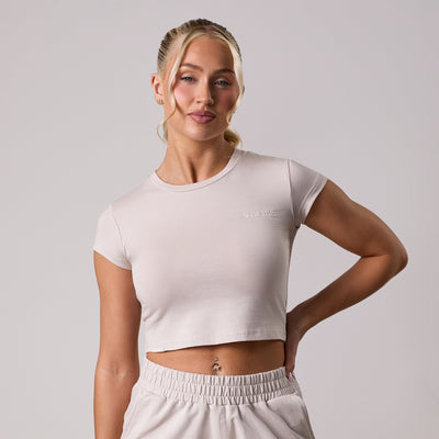 Gym King 365 Crop Jersey Tee - Pebble