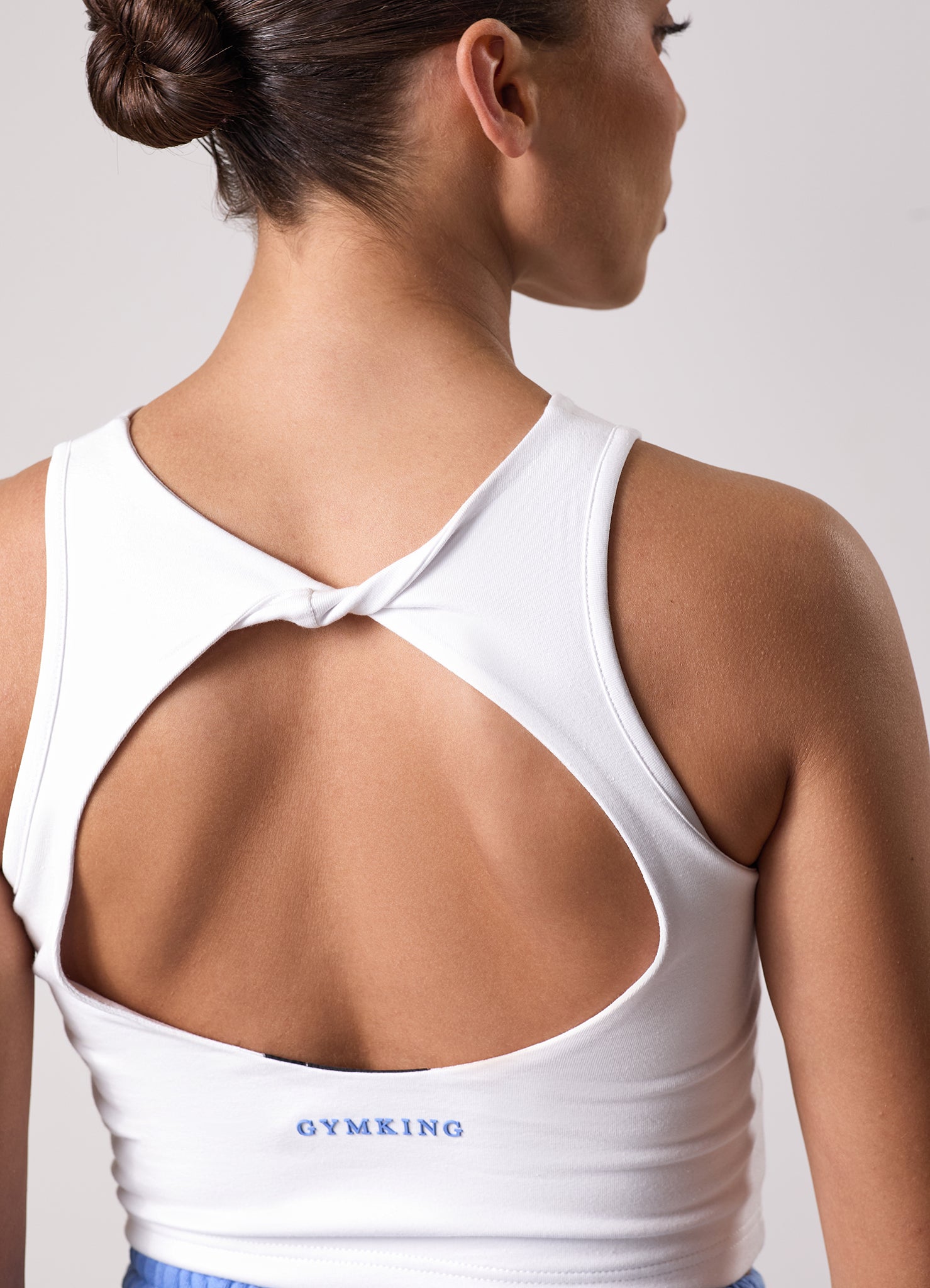 Gym King Define Open Back Vest - White