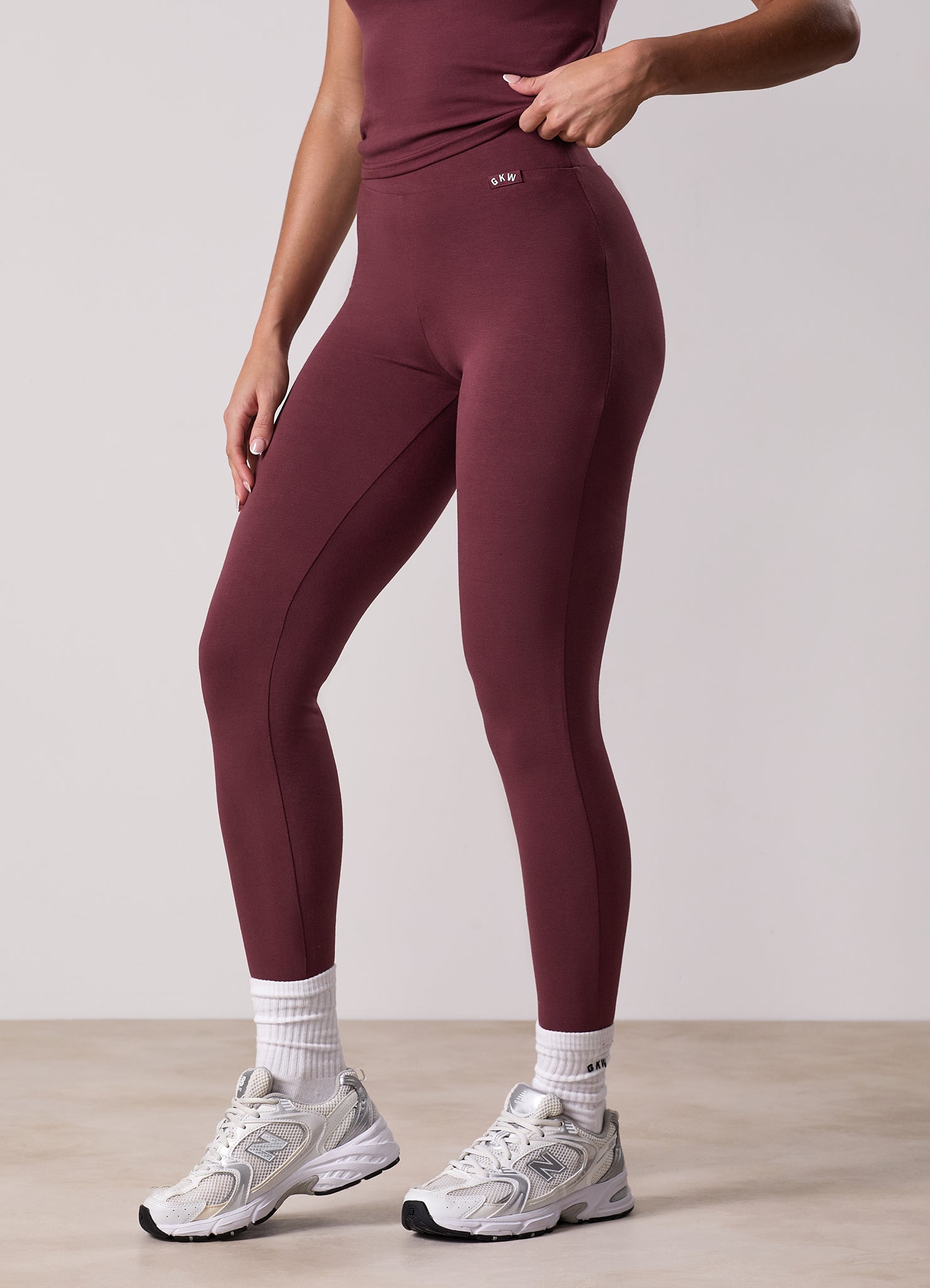 Gym King Plush Jersey Legging - Burgundy
