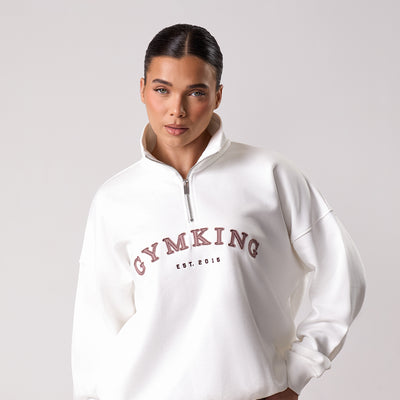 Gym King Compose 1/4 Zip Funnel - Cream