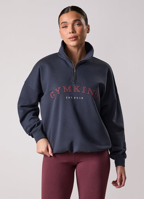 Gym King Compose 1/4 Zip Funnel - Midnight Blue