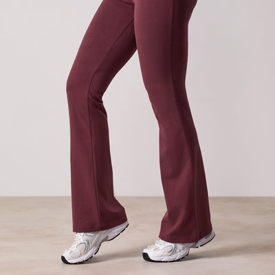 Gym King Plush Jersey Flared Legging - Burgundy