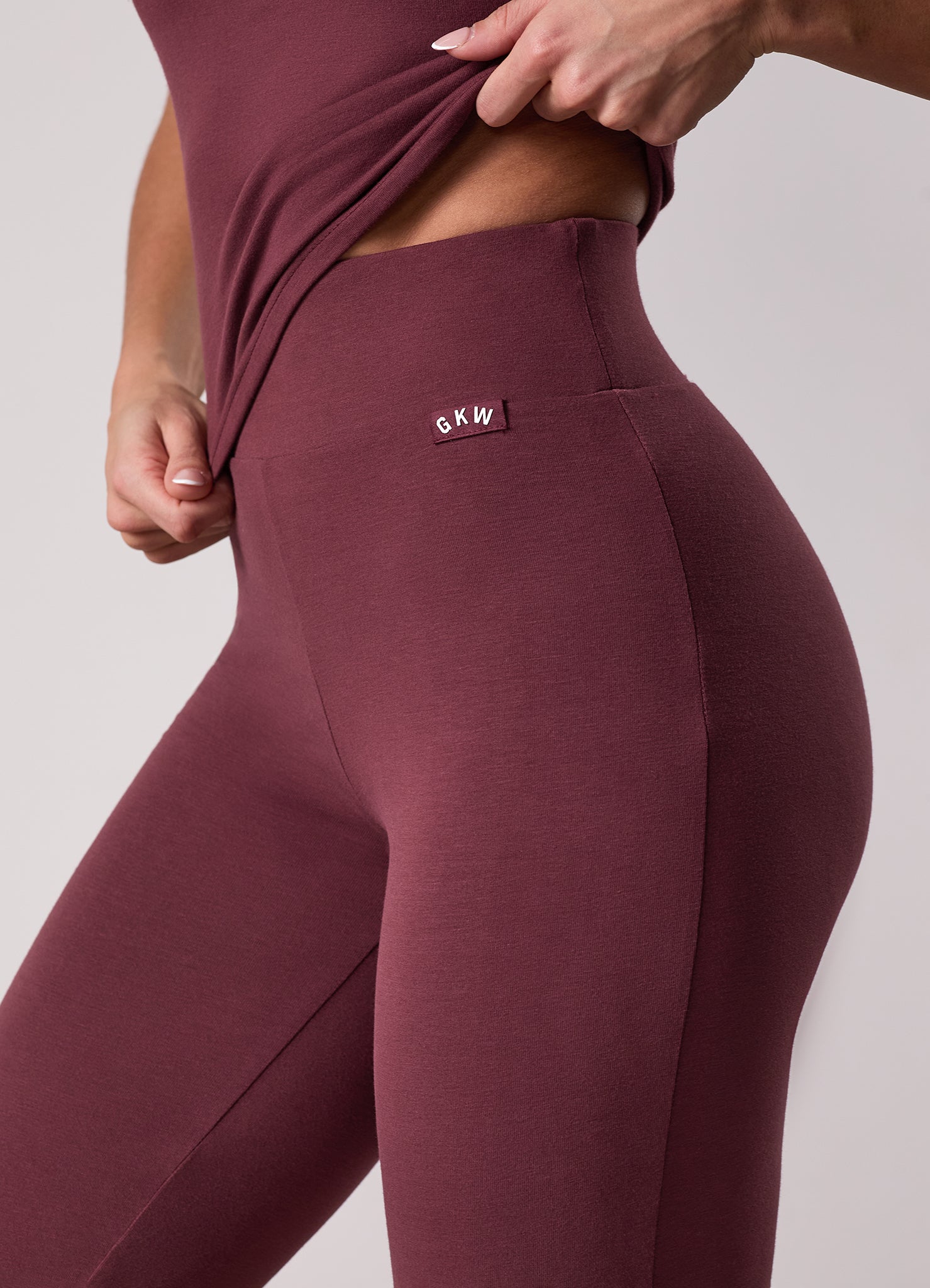 Gym King Plush Jersey Flared Legging - Burgundy