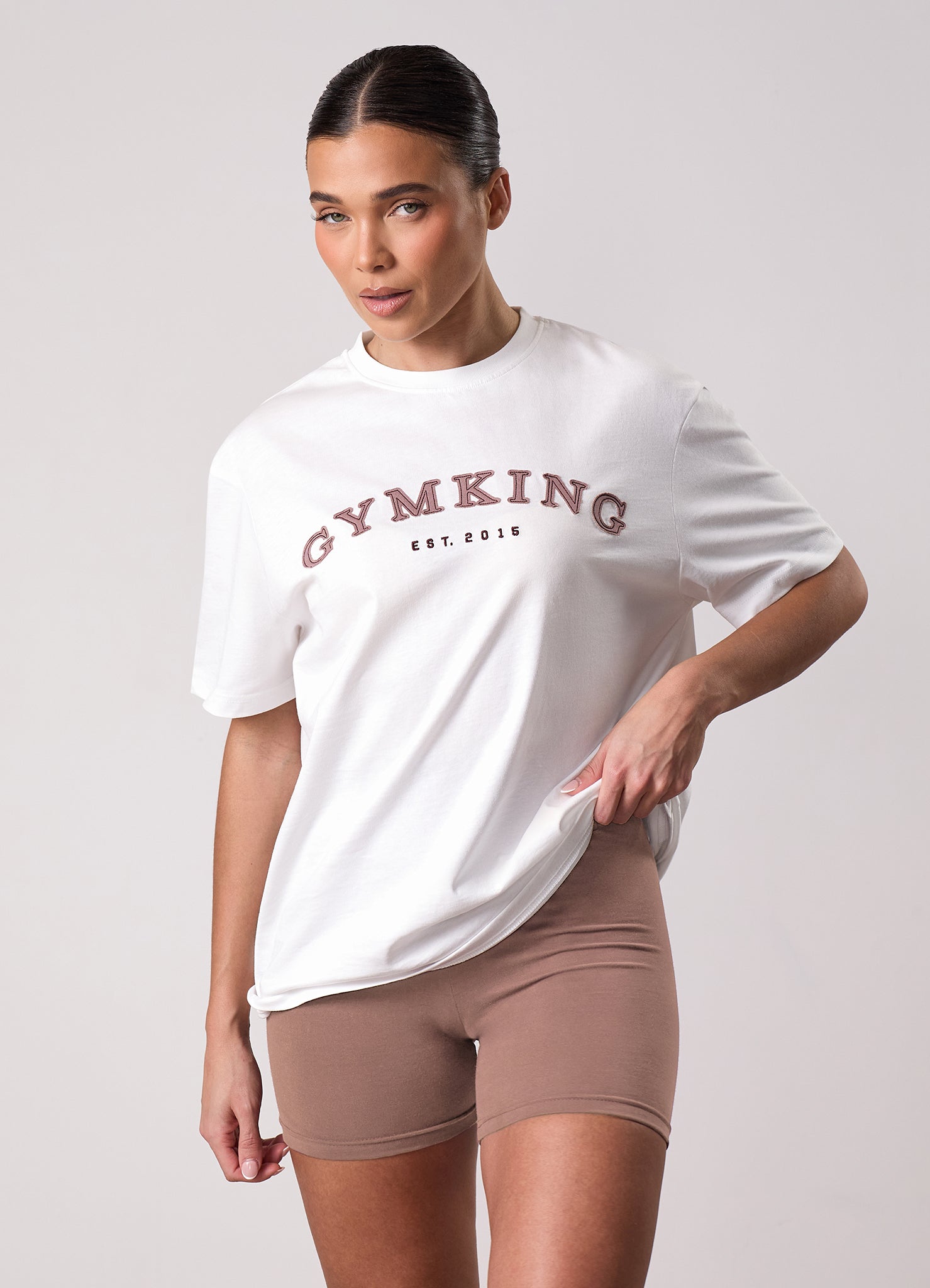Gym King Compose Jersey Boyfriend Tee - Cream
