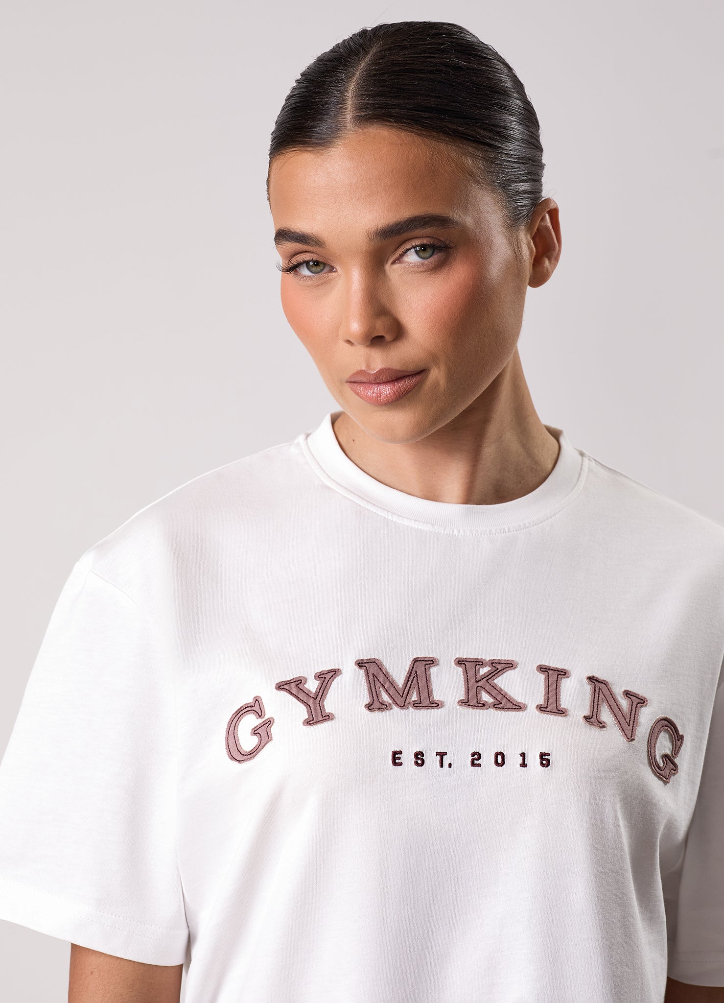 Gym King Compose Jersey Boyfriend Tee - Cream