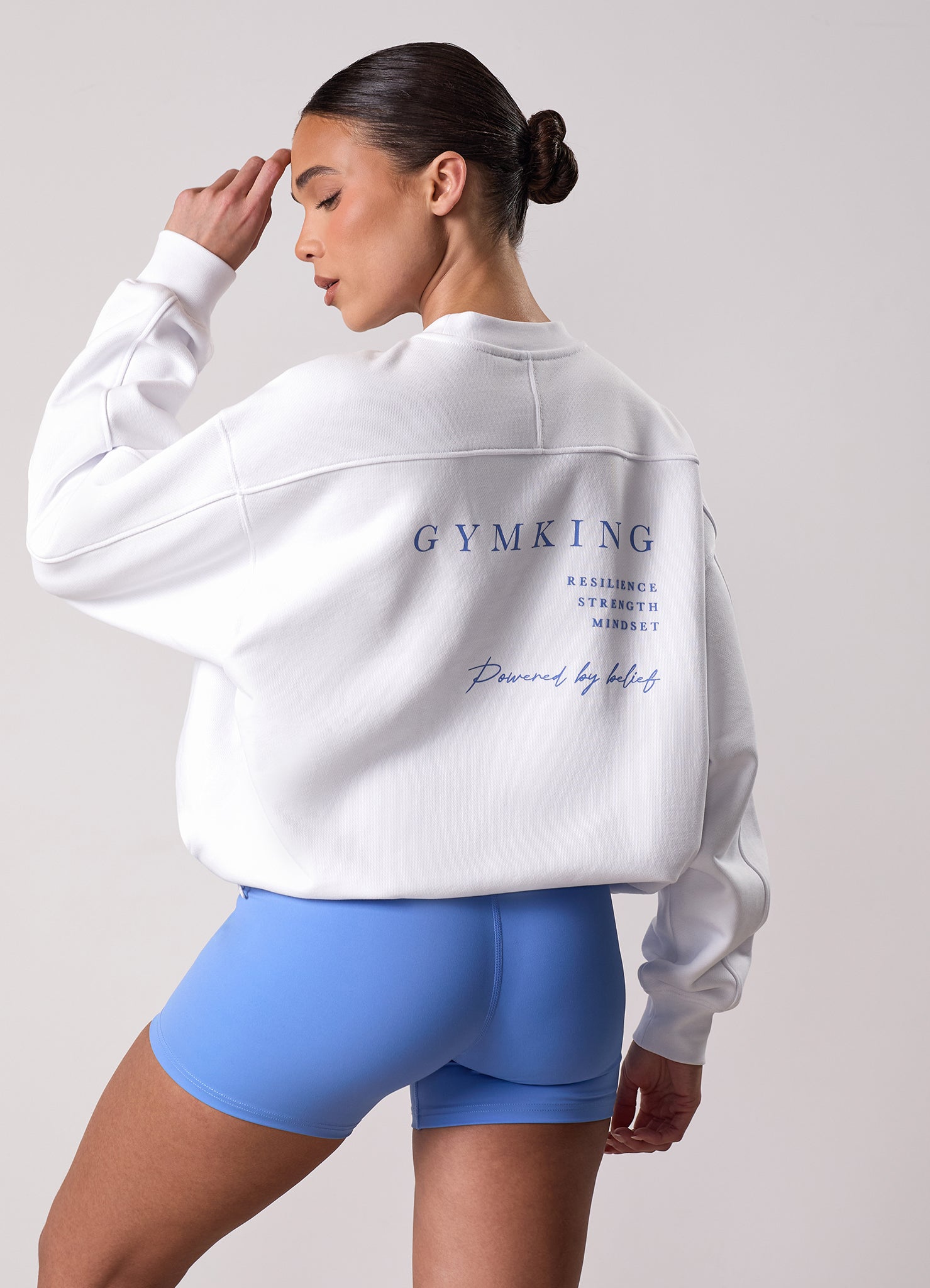 Gym King Define Bungee Hem Crew - White