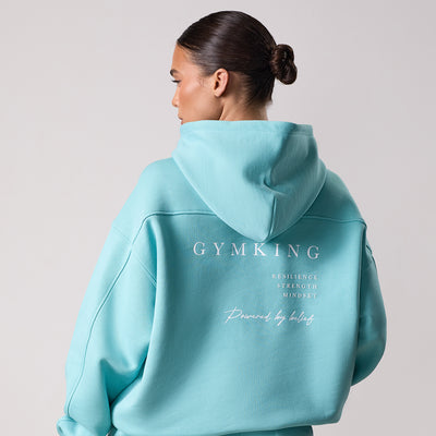 Gym King Define Oversized Hood - Aquatic Blue