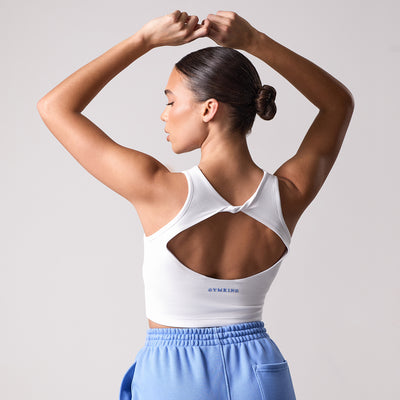 Gym King Define Open Back Vest - White