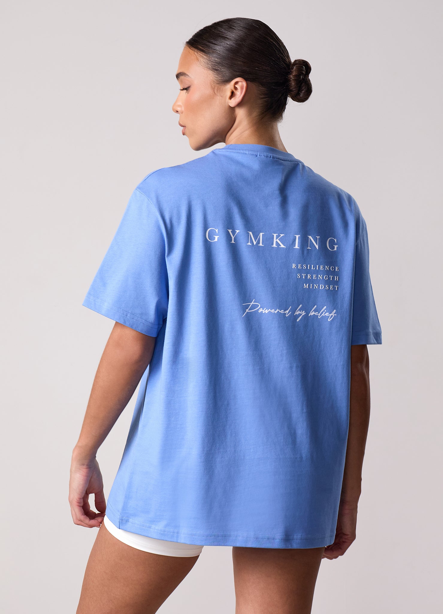 Gym King Define Boyfriend Tee - Blue Iris
