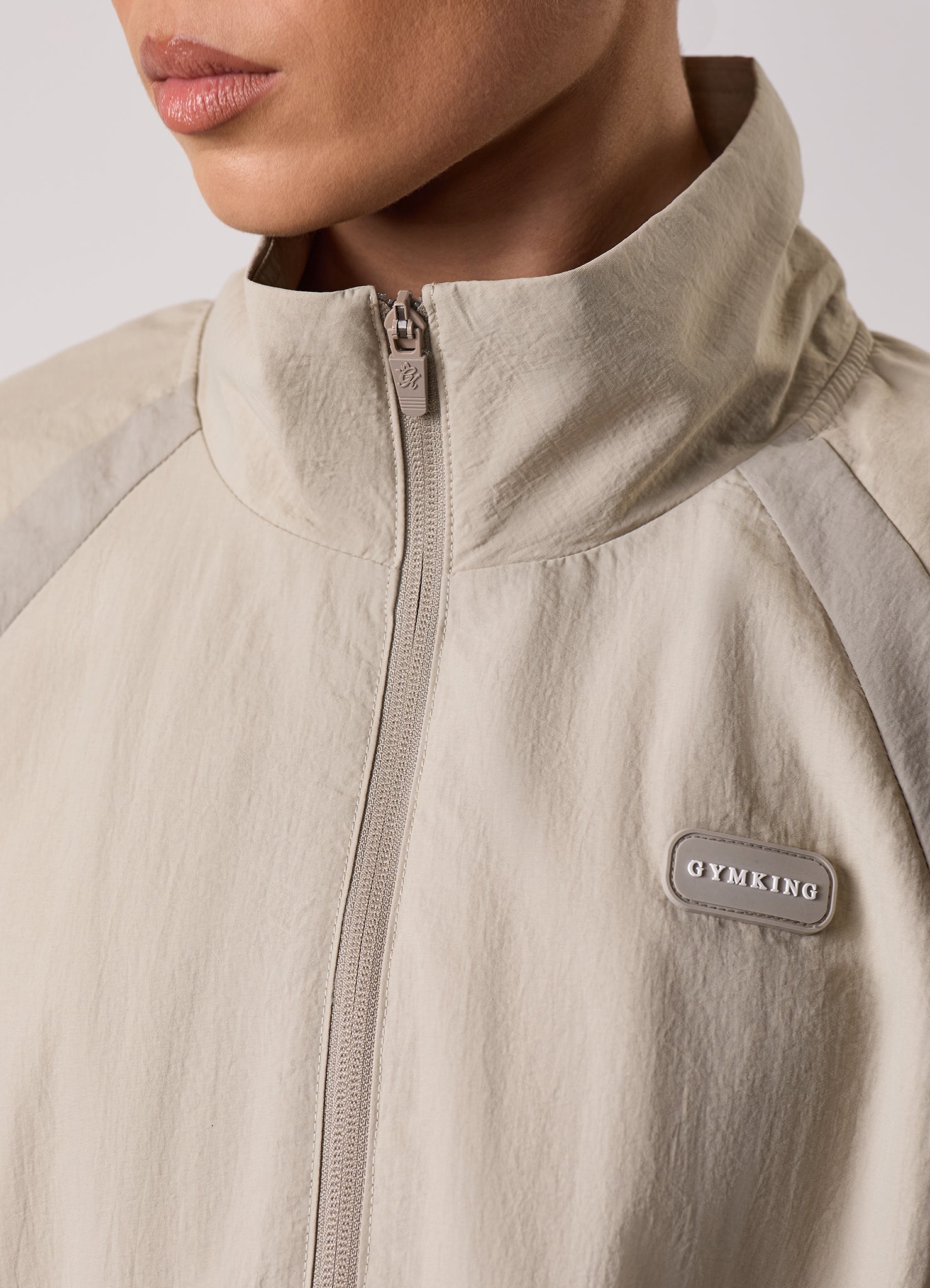 Gym King Track Woven Jacket - Vanilla Brown