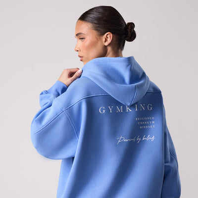 Gym King Define Oversized Hood - Iris Blue