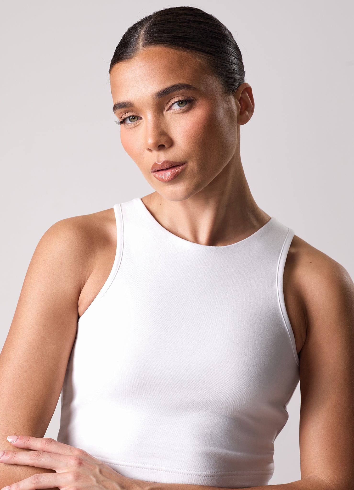 Gym King Define Open Back Vest - White
