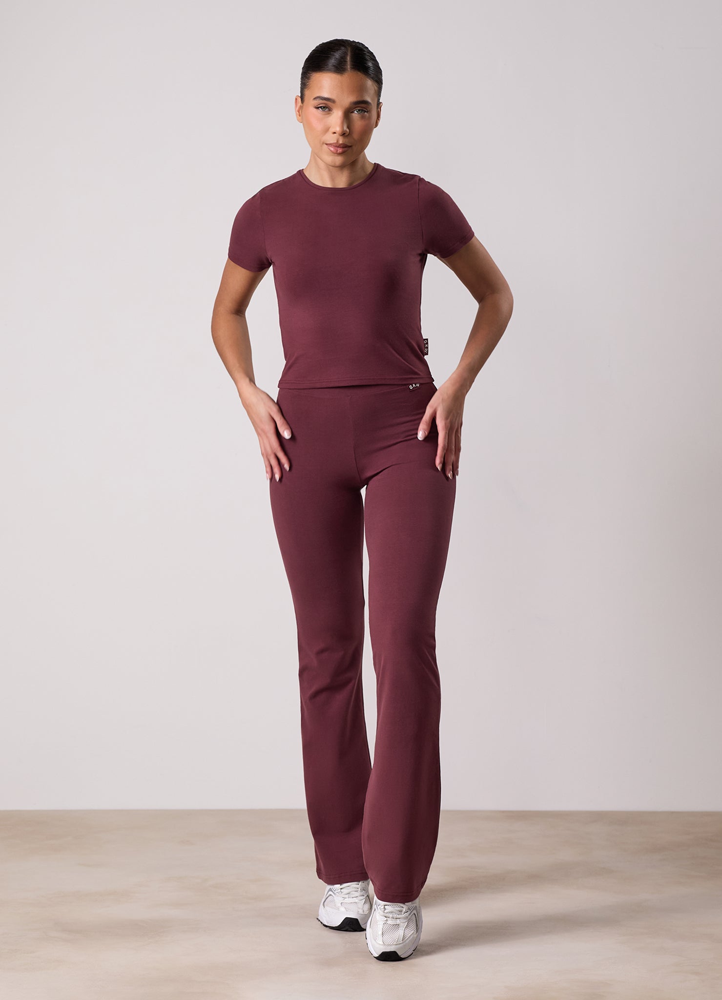 Gym King Plush Jersey Flared Legging - Burgundy