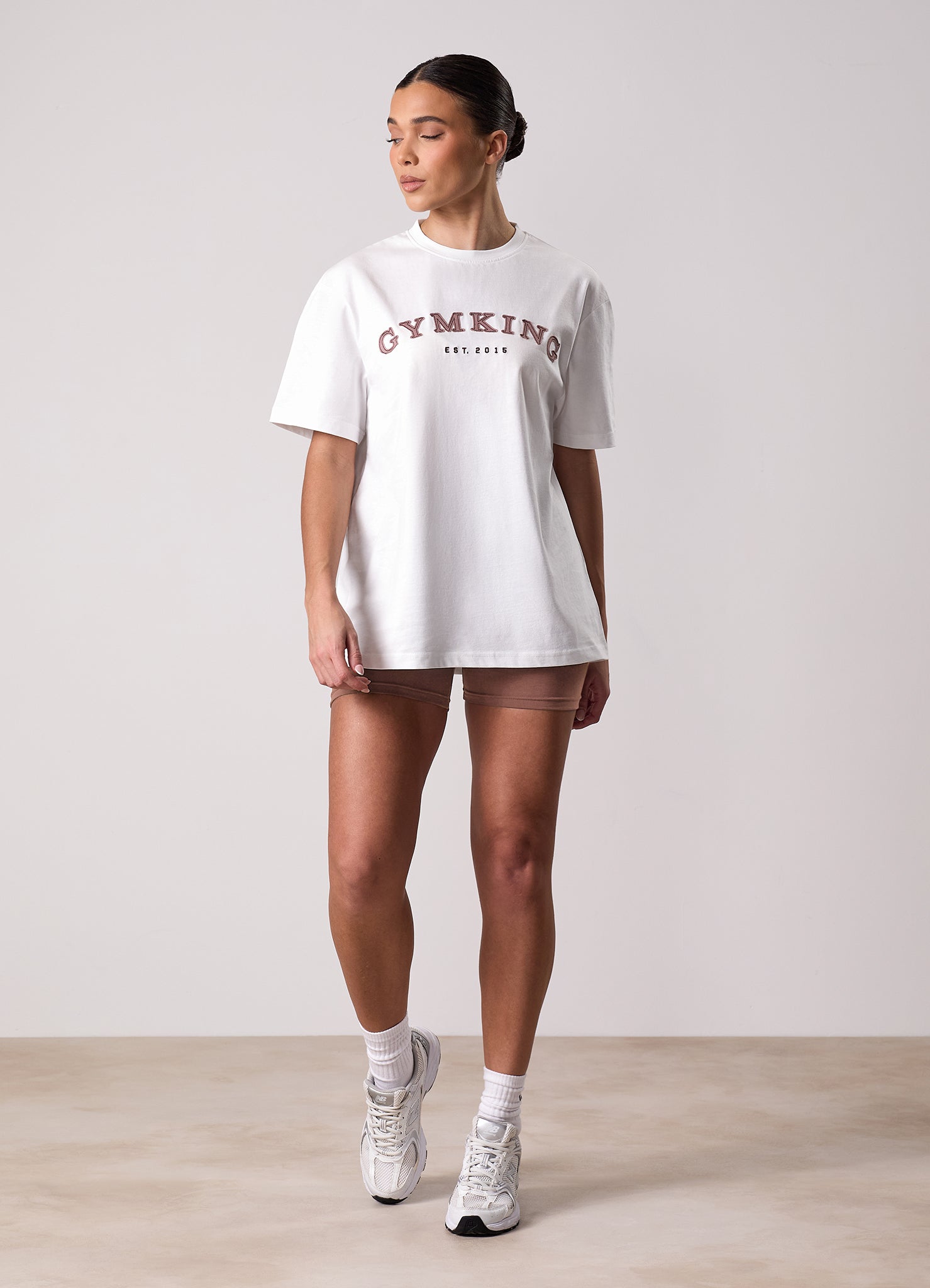 Gym King Compose Jersey Boyfriend Tee - Cream