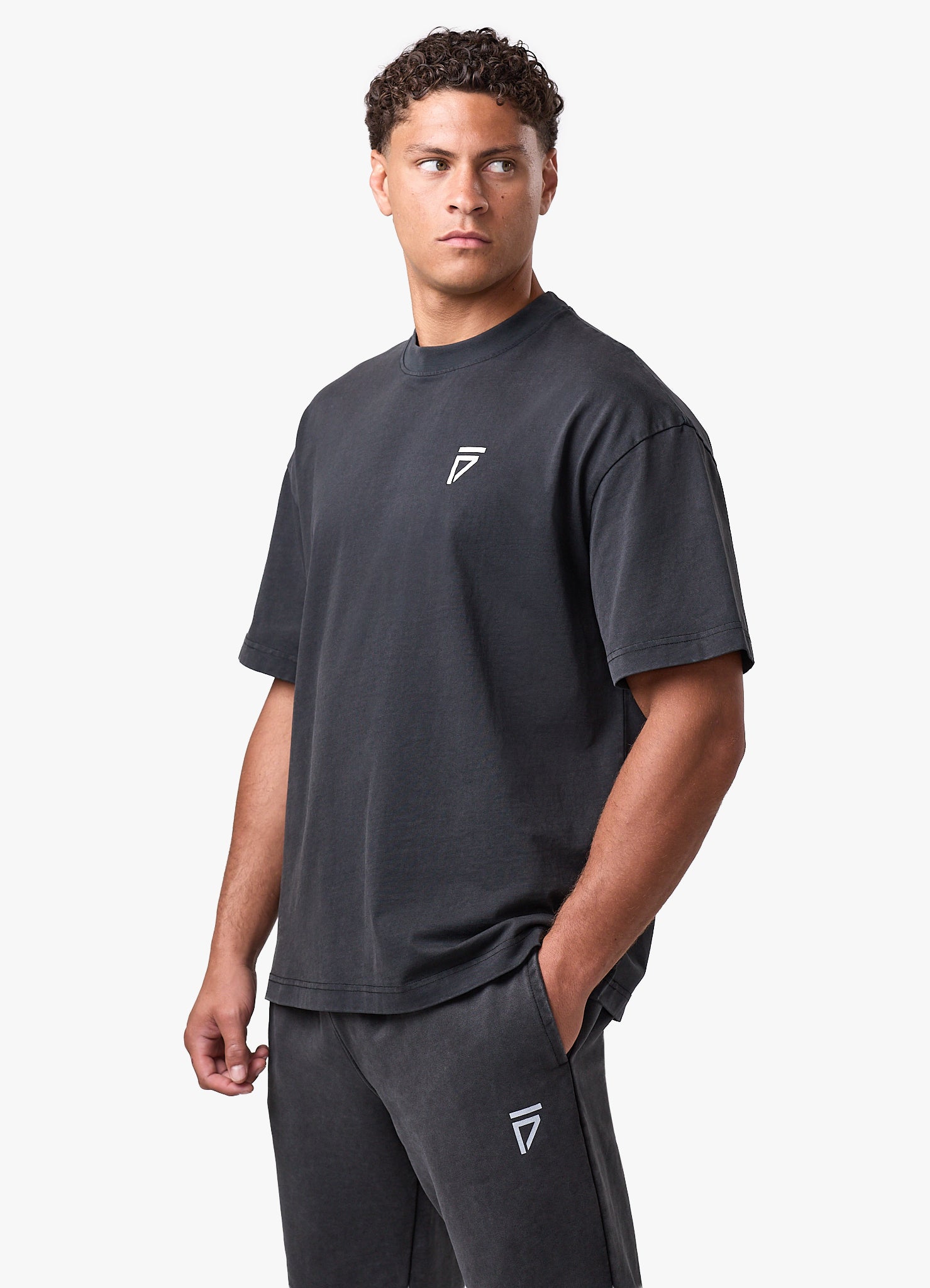 Gym King Fight Division Washed Gothic Spine T-Shirt - Black