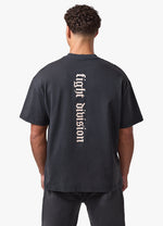 Gym King Fight Division Washed Gothic Spine T-Shirt - Black thumbnail