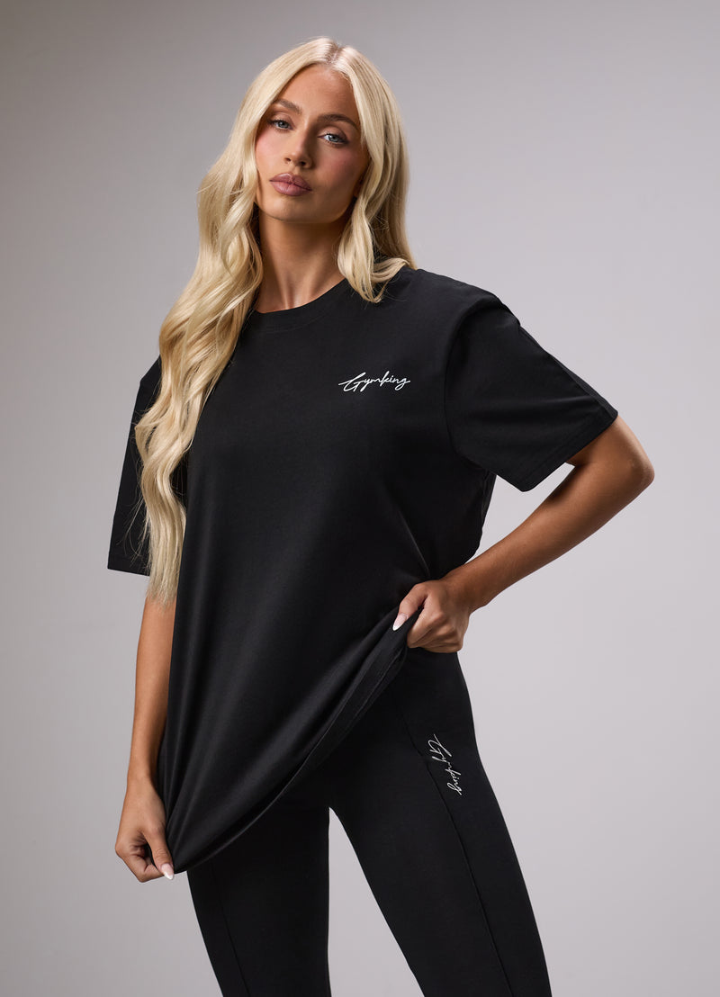 Gym King Reset Jersey Boyfriend Tee - Black