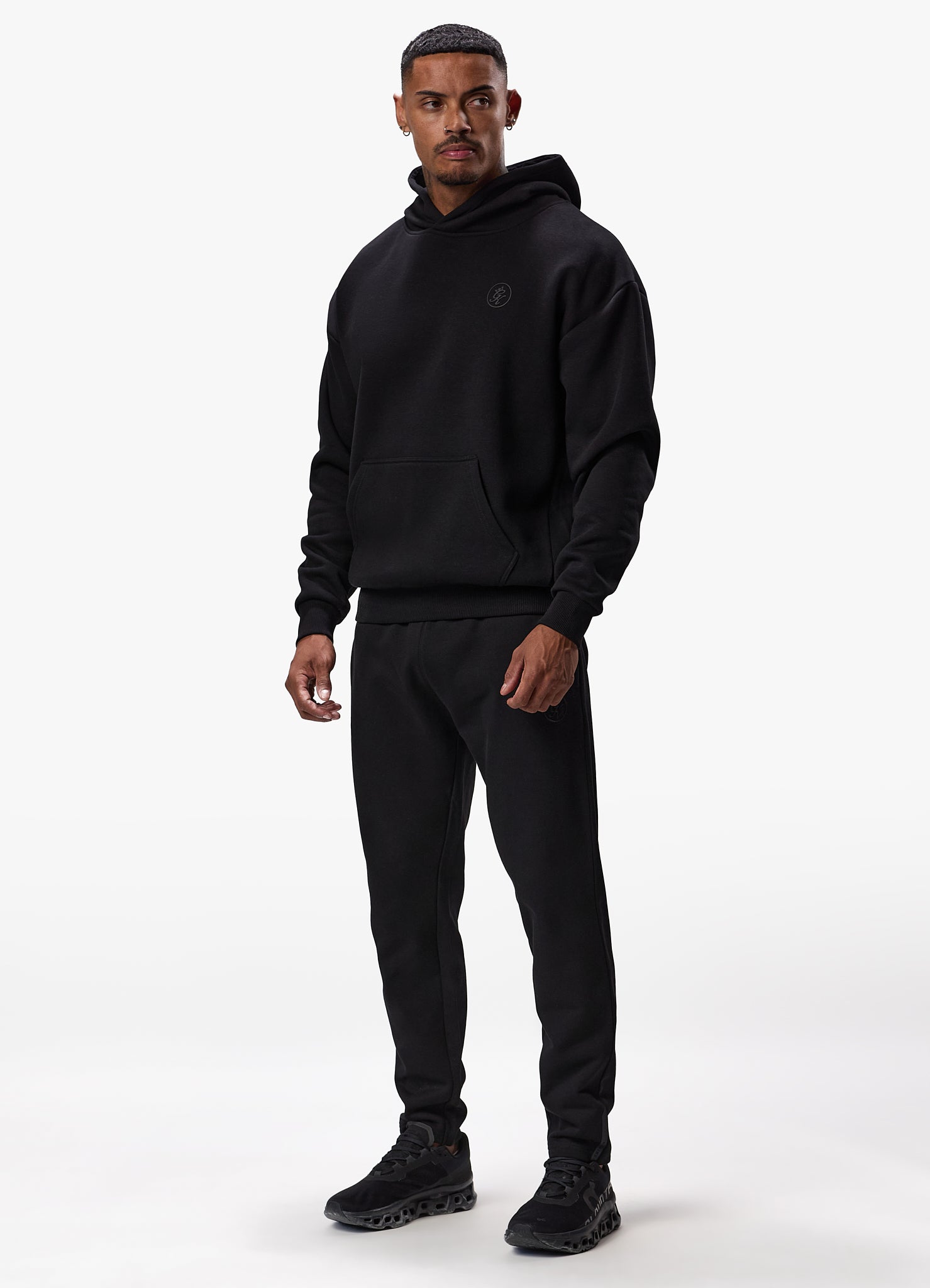 Gym King Box Logo Fleece Hood - Black