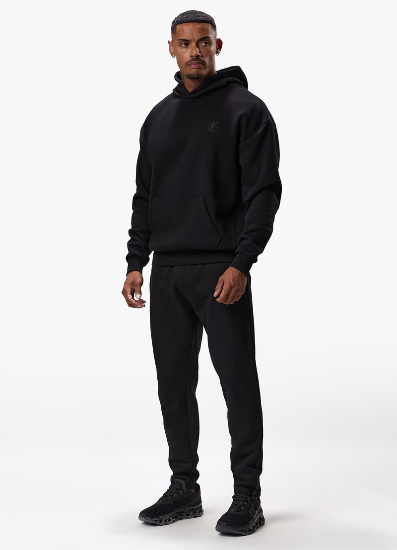 Gym King Box Logo Fleece Hood - Black