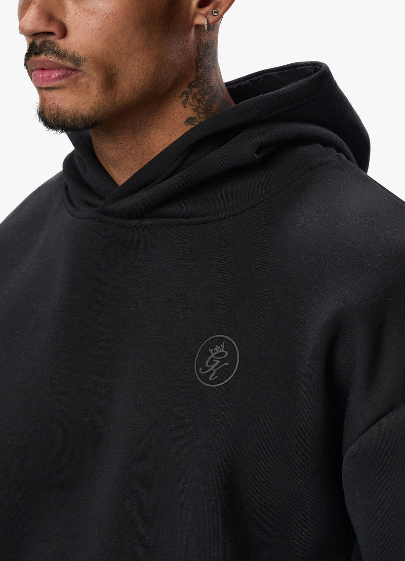 Gym King Box Logo Fleece Hood - Black