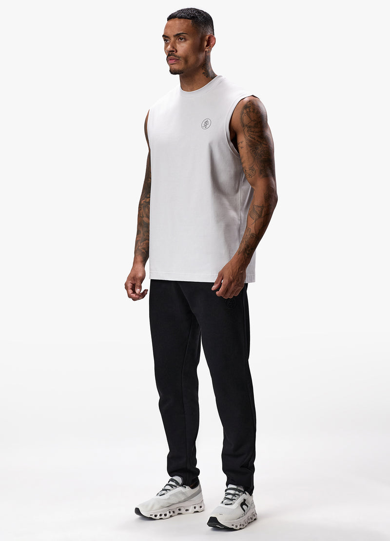 Gym King Box Logo Jersey Vest - Light Grey