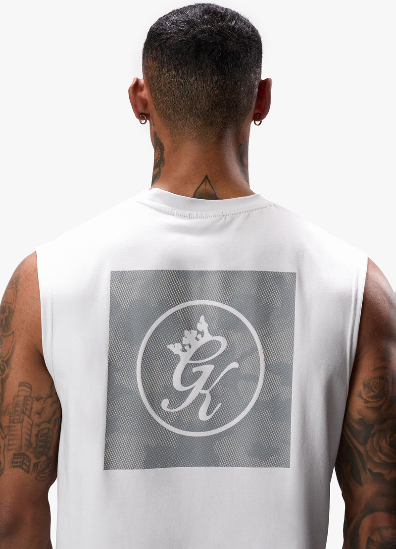 Gym King Box Logo Jersey Vest - Light Grey