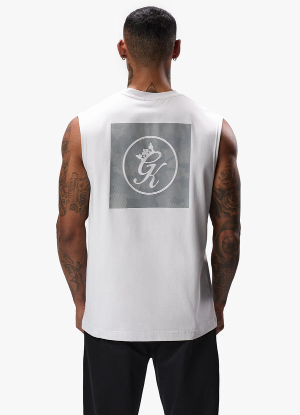 Gym King Box Logo Jersey Vest - Light Grey