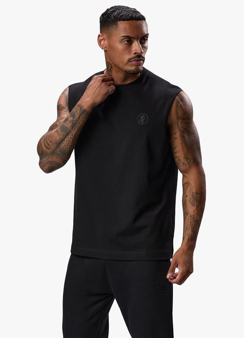 Gym King Box Logo Jersey Vest - Black