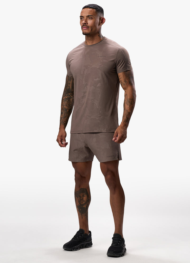 Gym King Debossed Camo Short - Iron