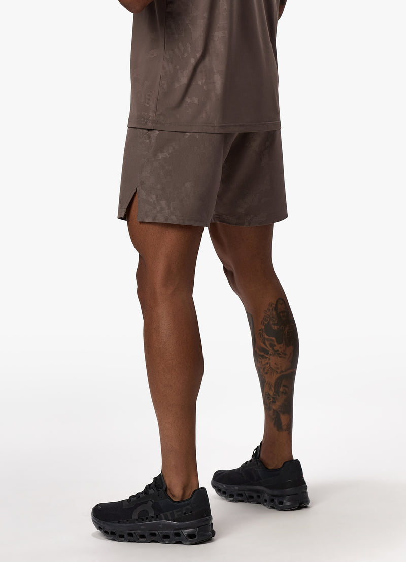 Gym King Debossed Camo Short - Iron