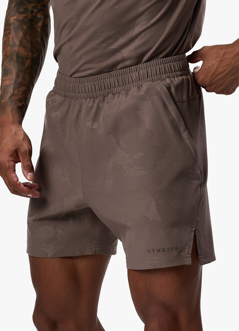 Gym King Debossed Camo Short - Iron