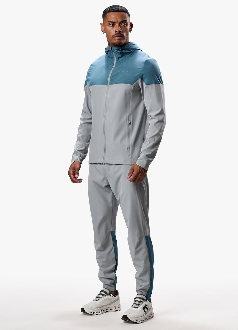 Gym King Debossed Camo Woven Jogger - Cloudy Grey/Lake Blue