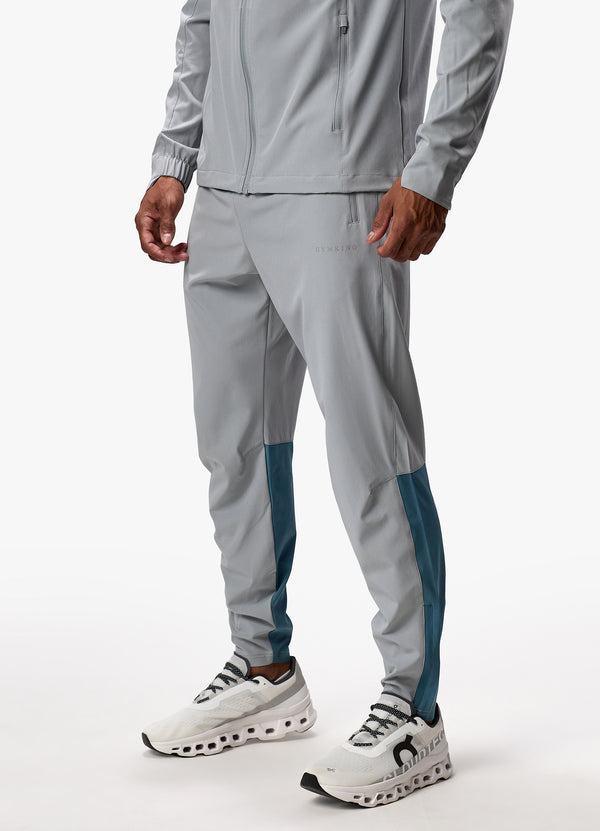 Gym King Debossed Camo Woven Jogger - Cloudy Grey/Lake Blue