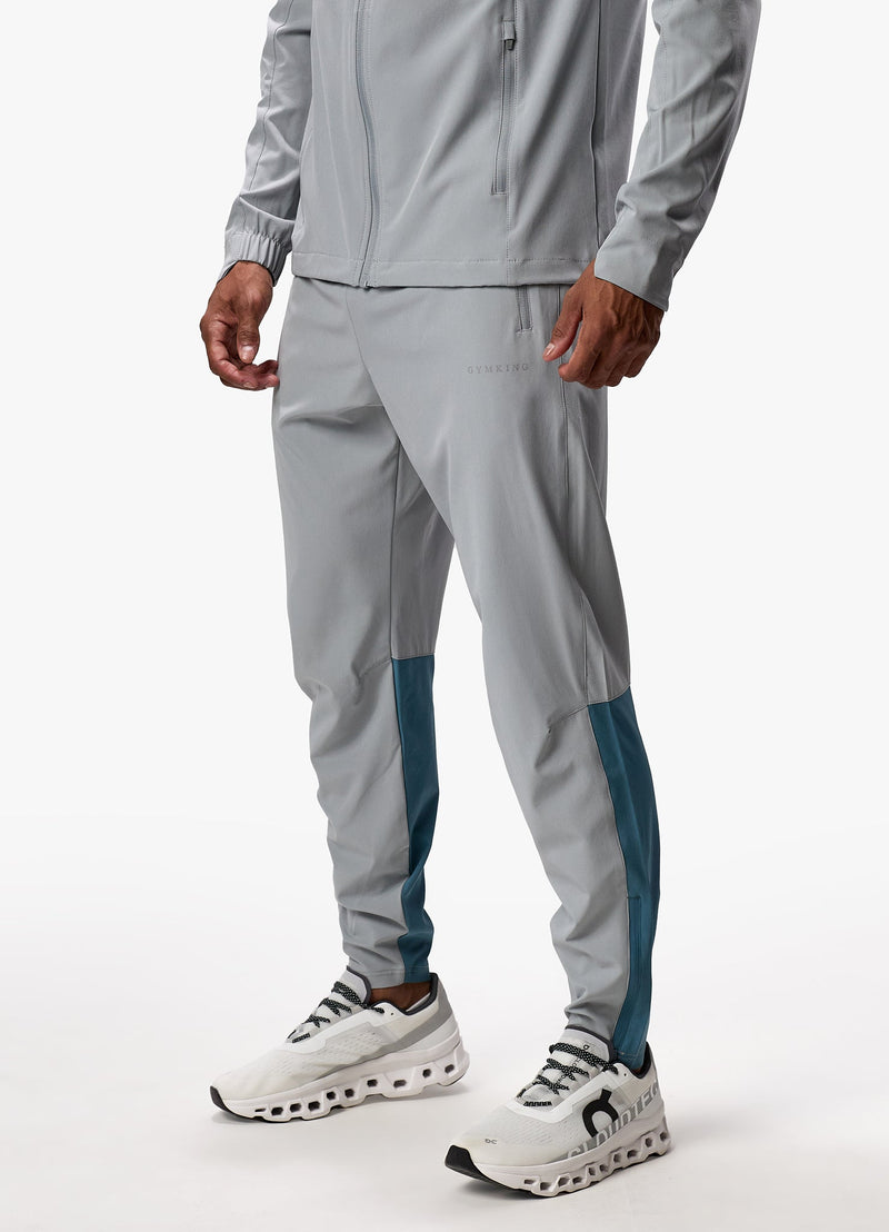 Gym King Debossed Camo Woven Tracksuit - Cloudy Grey/Lake Blue