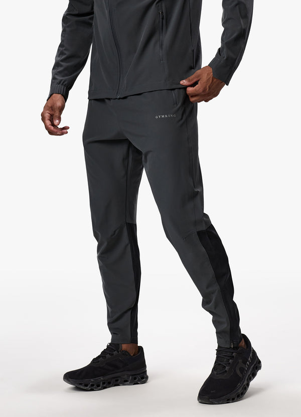 Gym King Debossed Camo Woven Jogger - Black/Oyster Grey