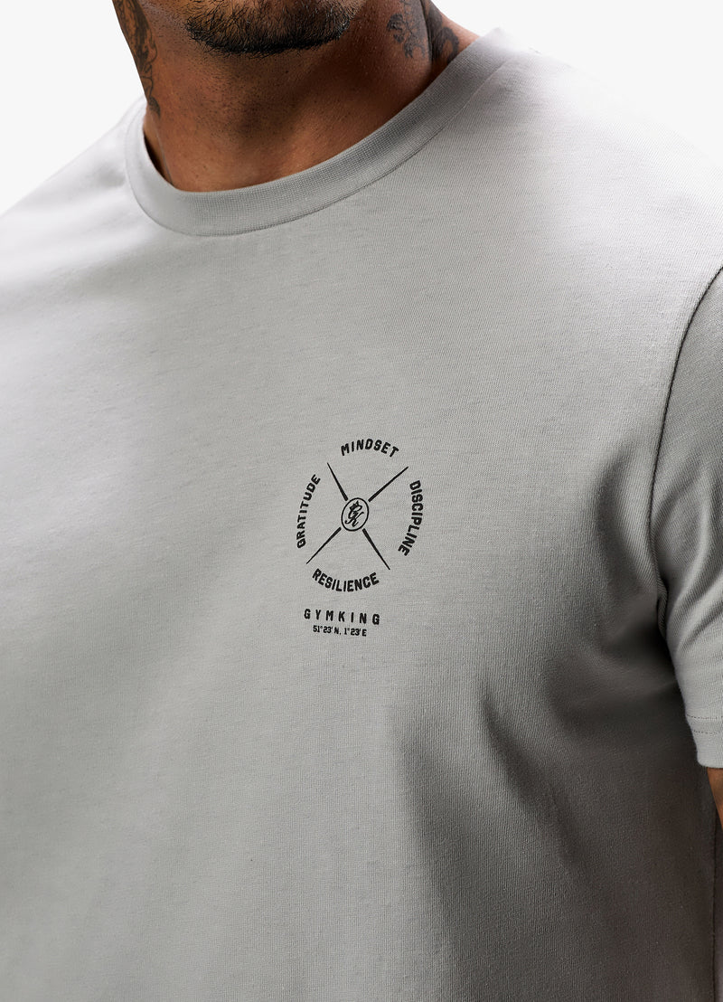 Gym King Compass Tee - Urban Grey