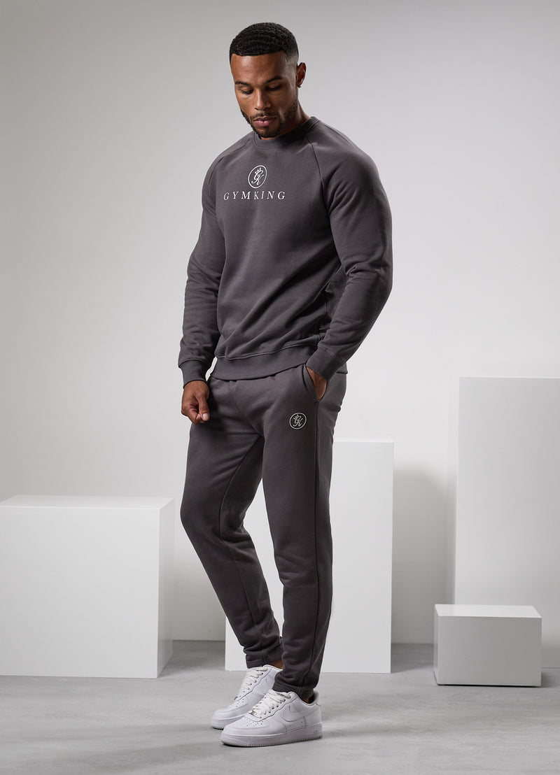 Gym King Pro Logo Fleece Crew - Onyx Grey