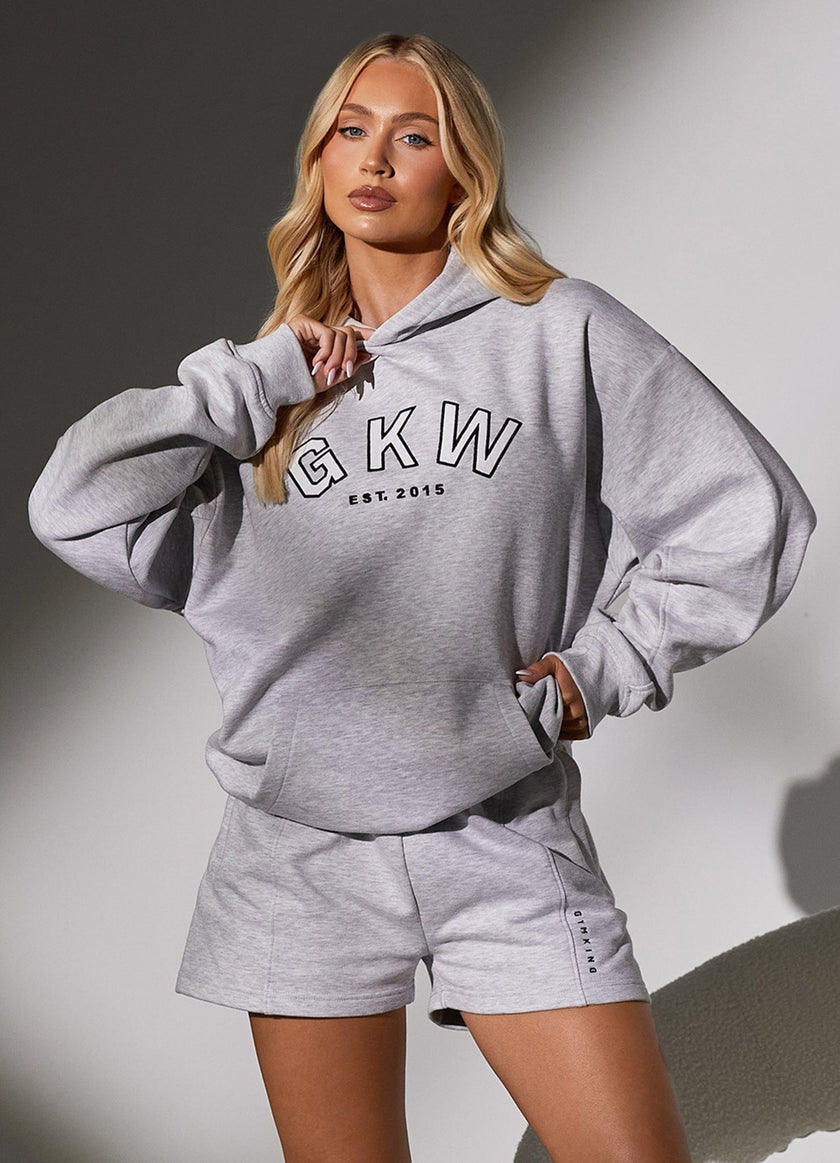 Gris - Sweat-shirt à capuche Gym King en polaire Fundamental