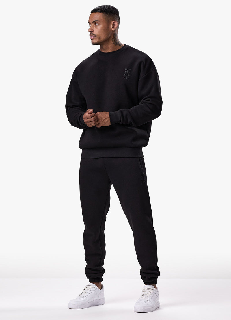 Gym King Division Crew Tracksuit - Black