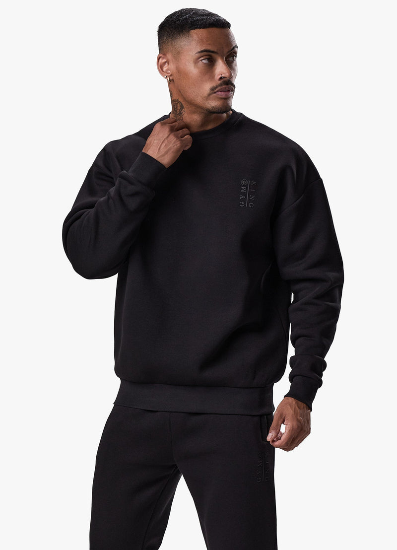 Gym King Division Crew Tracksuit - Black