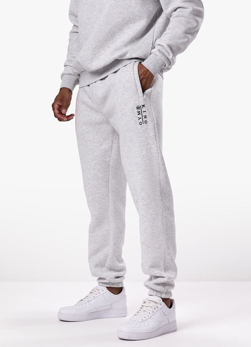 Gym King Division Crew Tracksuit - Snow Marl