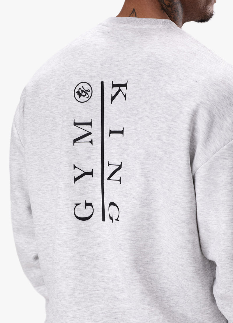 Gym King Division Crew Tracksuit - Snow Marl