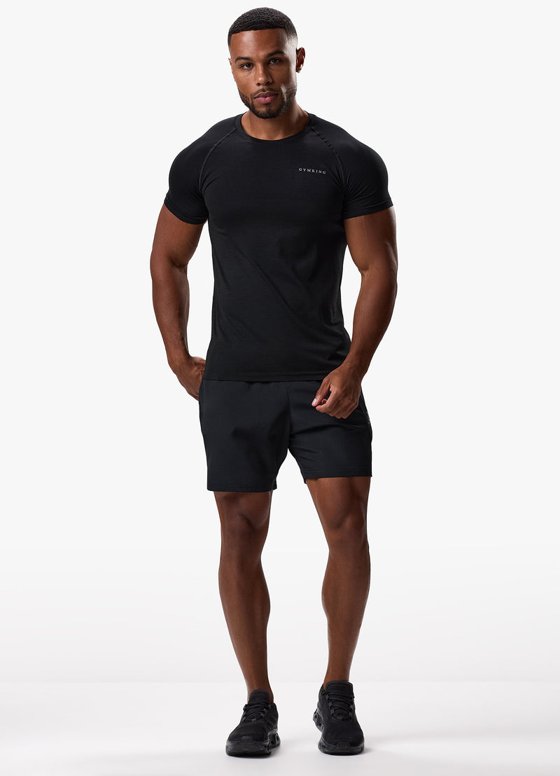 Gym King Seamless Tee - Black