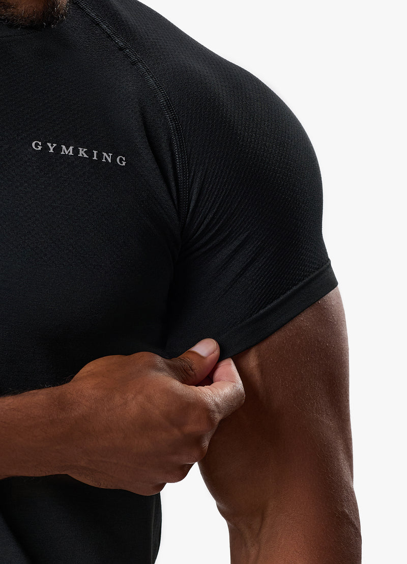 Gym King Seamless Tee - Black