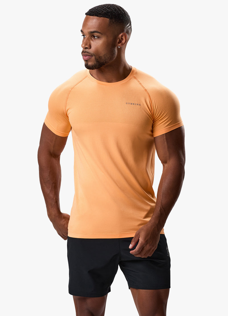 Gym King Seamless Tee - Soft Orange