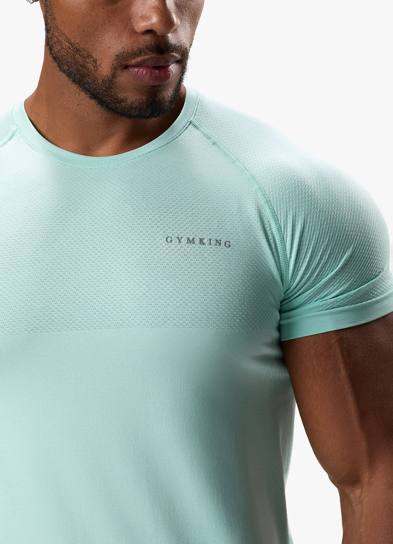 Gym King Seamless Tee - Mineral Green